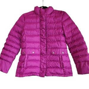 346 Brooks Brothers Vibrant Purple Duck Down Puffer Jacket Size 8 Zip Front